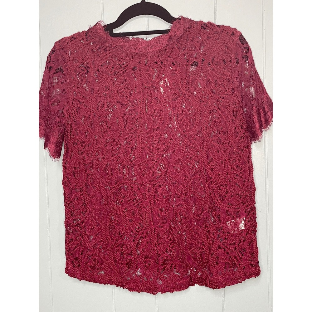 Whispers New York Burgundy Lace Sheer Romantic Goth Dark Academia‎ Whimsigoth